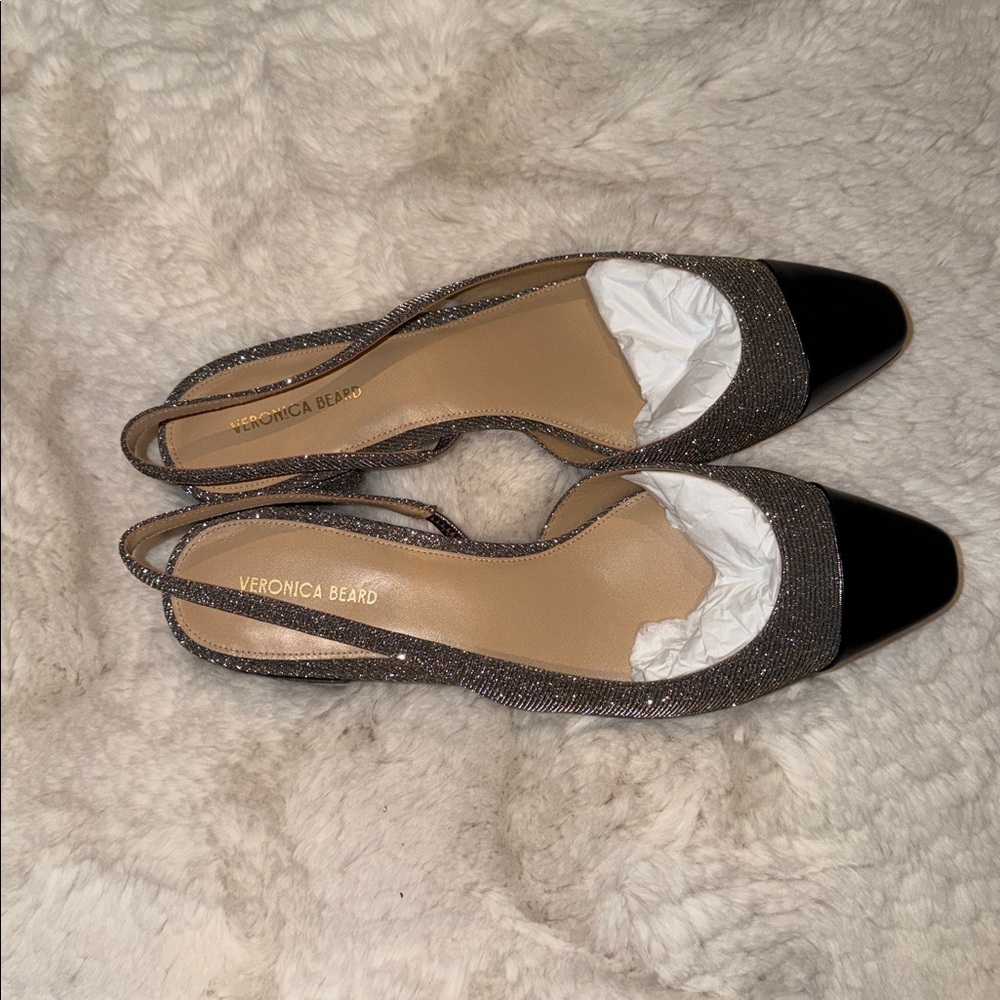 Veronica Beard Black and Silver Heels - Picture 2 of 6